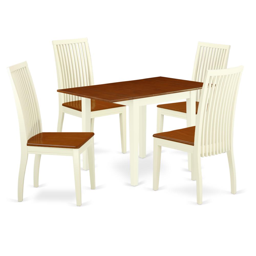 Dining Room Set Buttermilk & Cherry, NDIP5-WHI-W. Picture 1