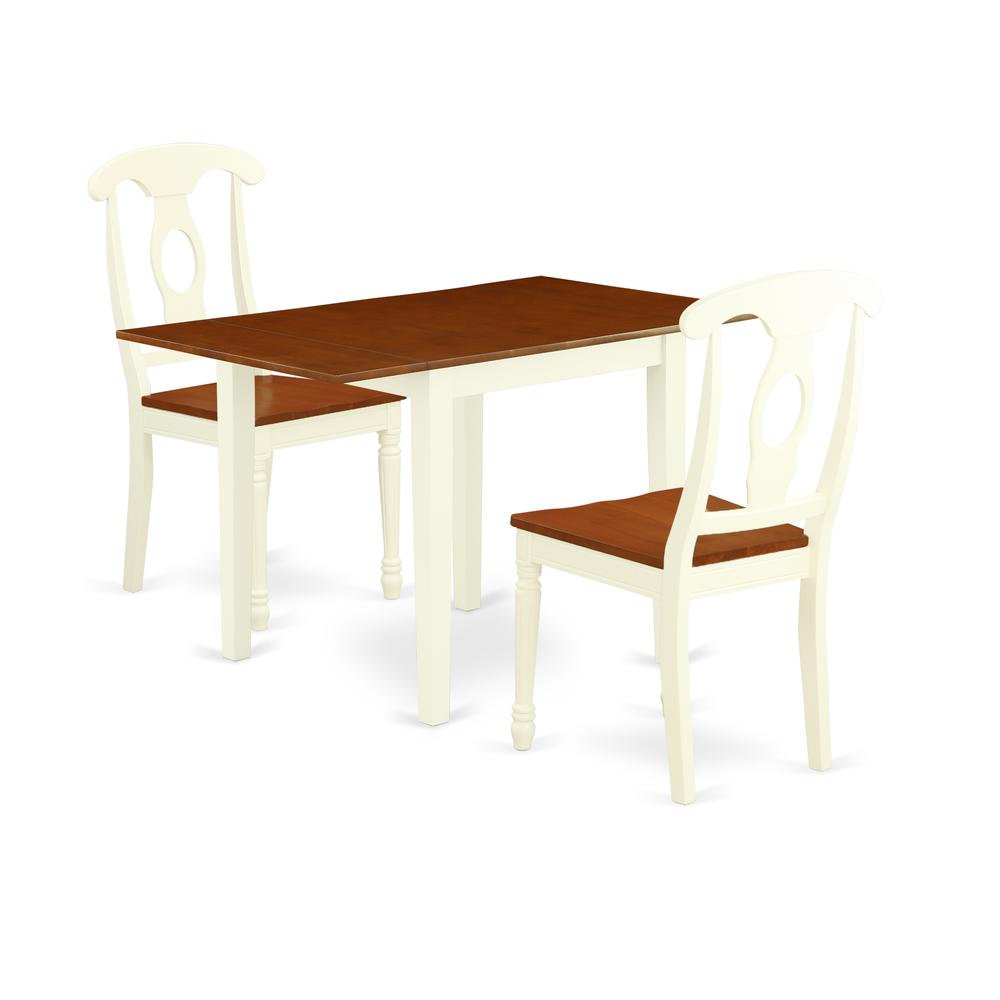 Dining Room Set Buttermilk & Cherry, NDKE3-WHI-W. Picture 1