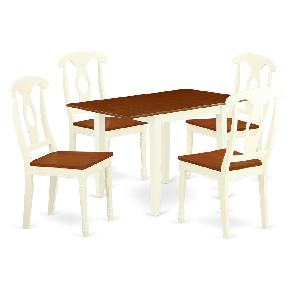 Dining Room Set Buttermilk & Cherry, NDKE5-WHI-W. Picture 1