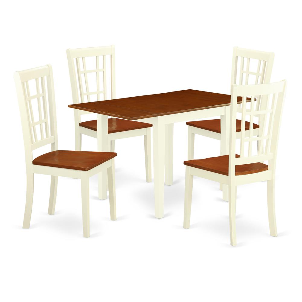Dining Room Set Buttermilk & Cherry, NDNI5-WHI-W. Picture 1