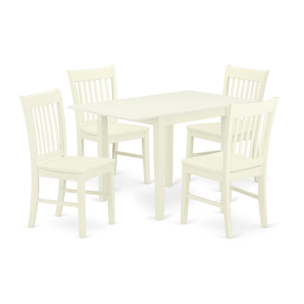Dining Room Set Linen White, NDNO5-LWH-W. Picture 1