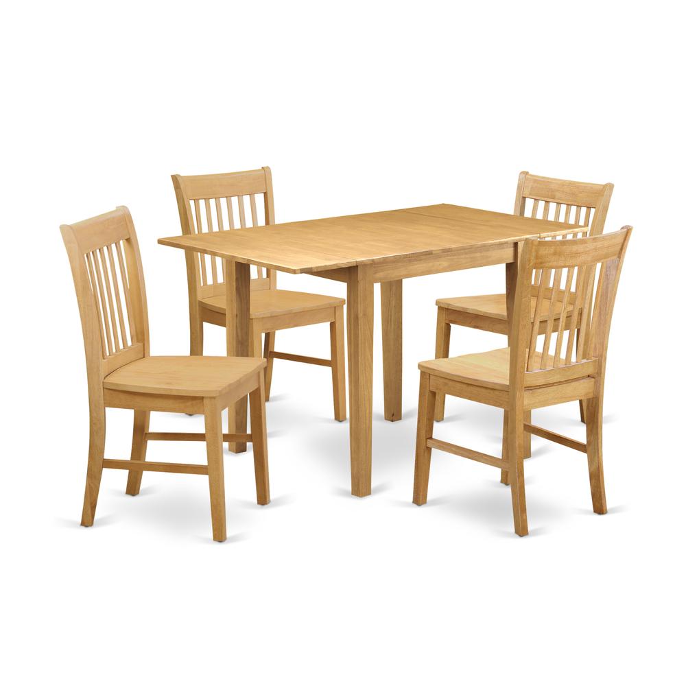 Dining Room Set Oak, NDNO5-OAK-W. Picture 1