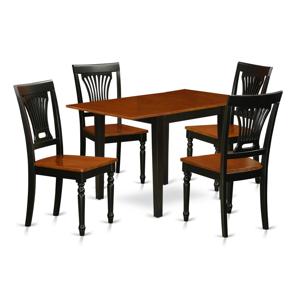 Dining Room Set Black & Cherry, NDPL5-BCH-W. Picture 1