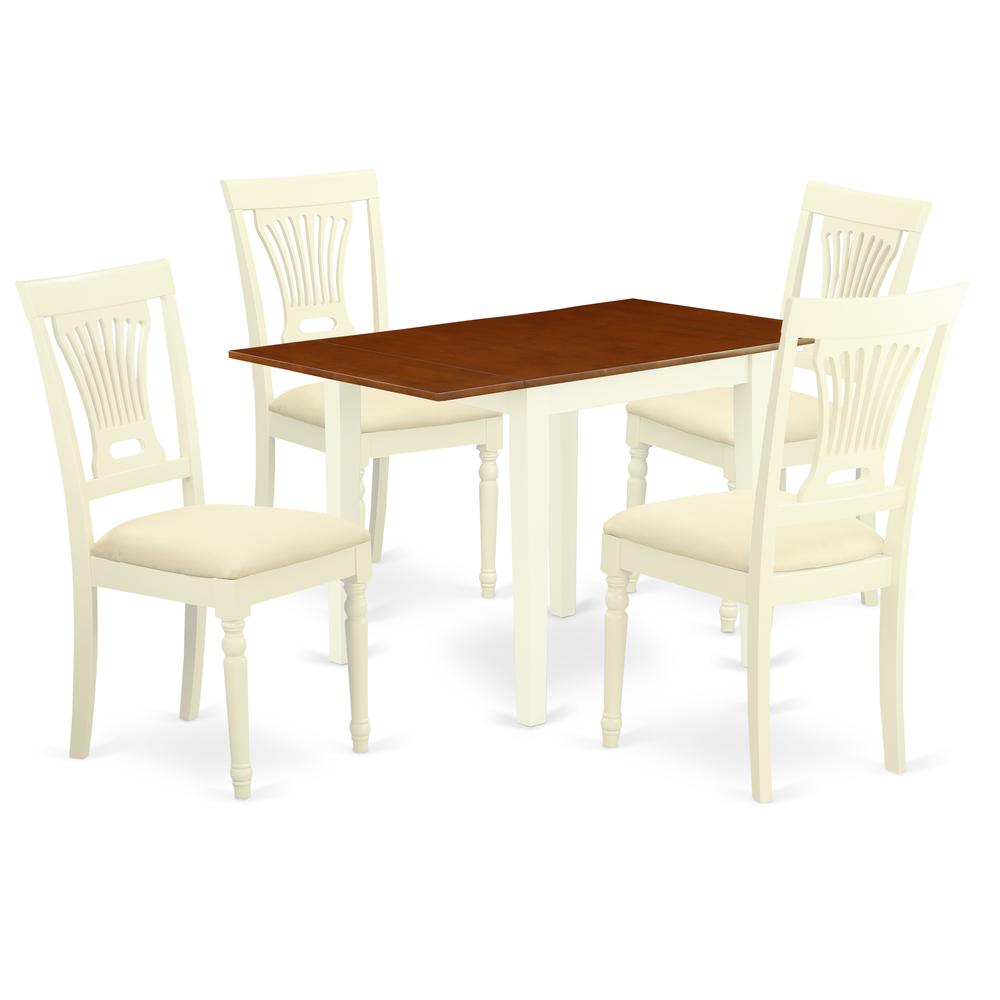 Dining Room Set Buttermilk & Cherry, NDPL5-WHI-C. Picture 1