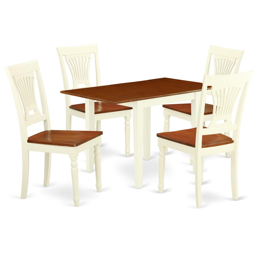 Dining Room Set Buttermilk & Cherry, NDPL5-WHI-W. Picture 1