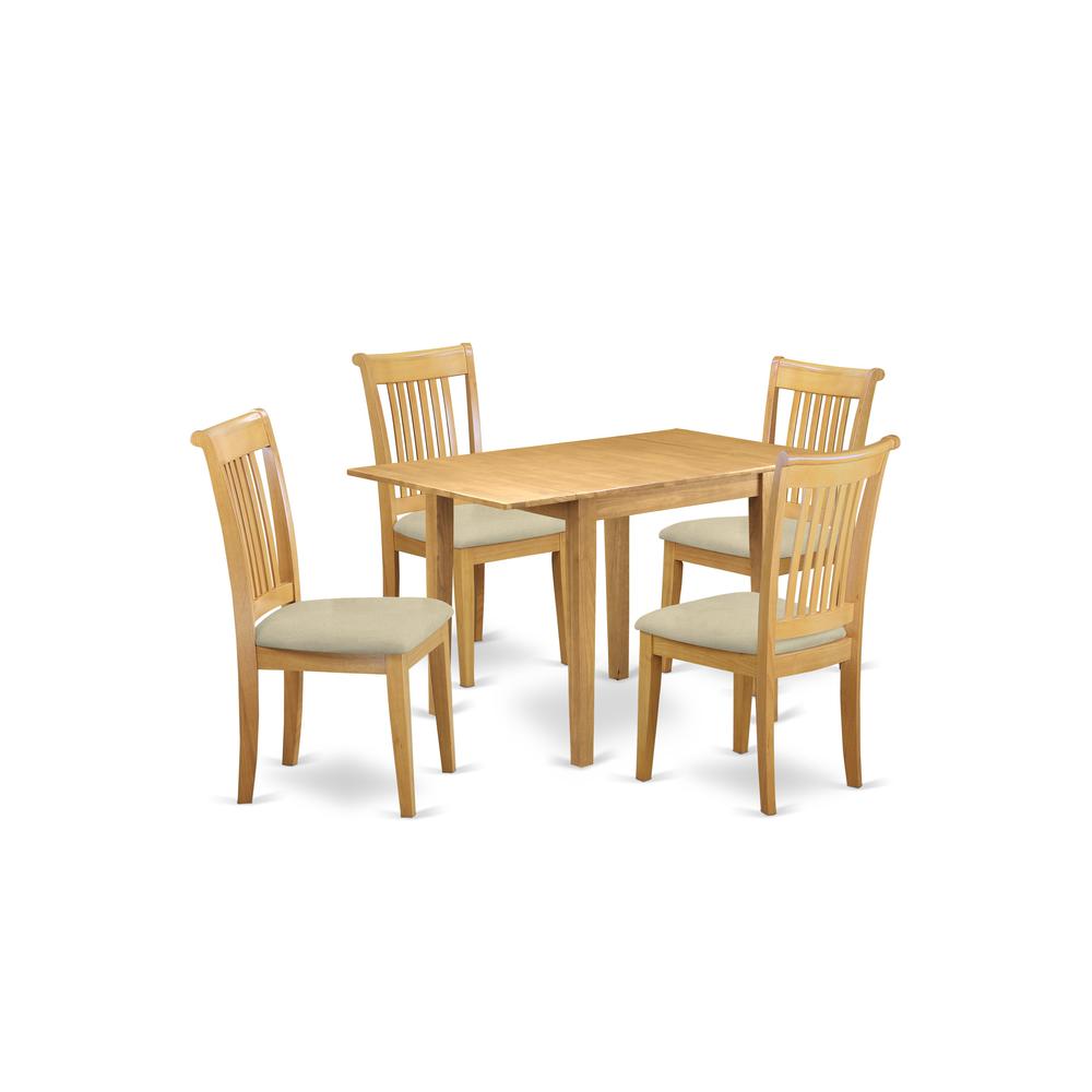 Dining Room Set Oak, NDPO5-OAK-C. Picture 1