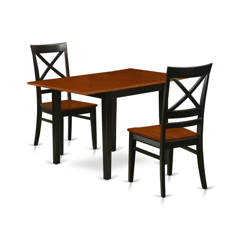 Dining Room Set Black & Cherry, NDQU3-BCH-W. Picture 1