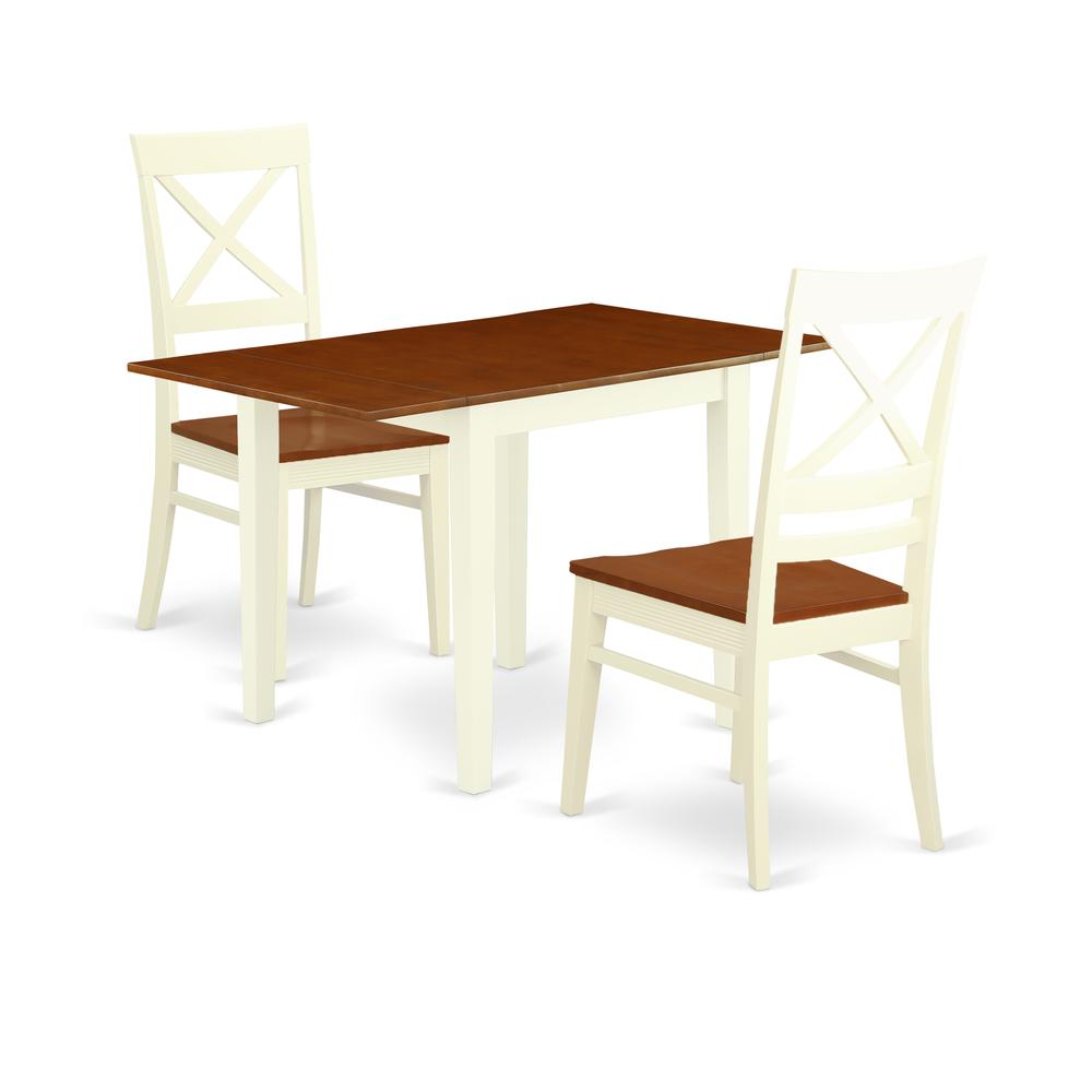 Dining Room Set Buttermilk & Cherry, NDQU3-WHI-W. Picture 1
