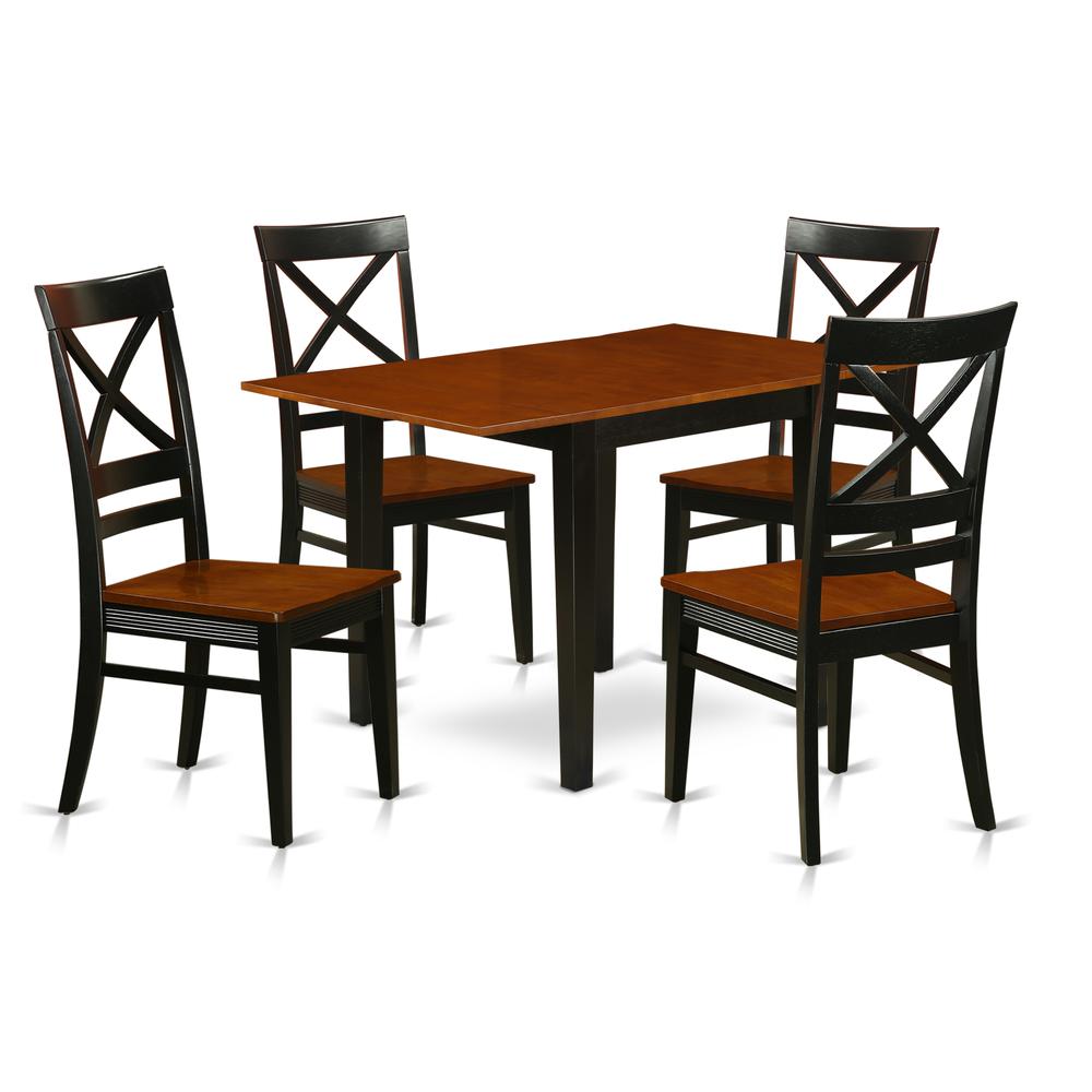 Dining Room Set Black & Cherry, NDQU5-BCH-W. Picture 1