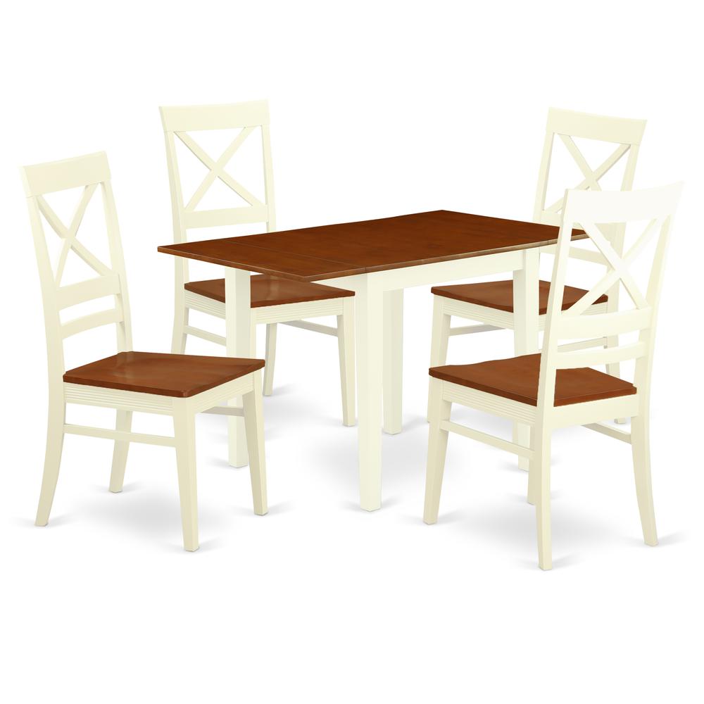 Dining Room Set Buttermilk & Cherry, NDQU5-WHI-W. Picture 1
