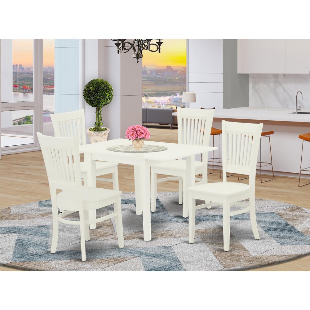 Dining Table- Dining Chairs, NDVA5-LWH-W. Picture 4