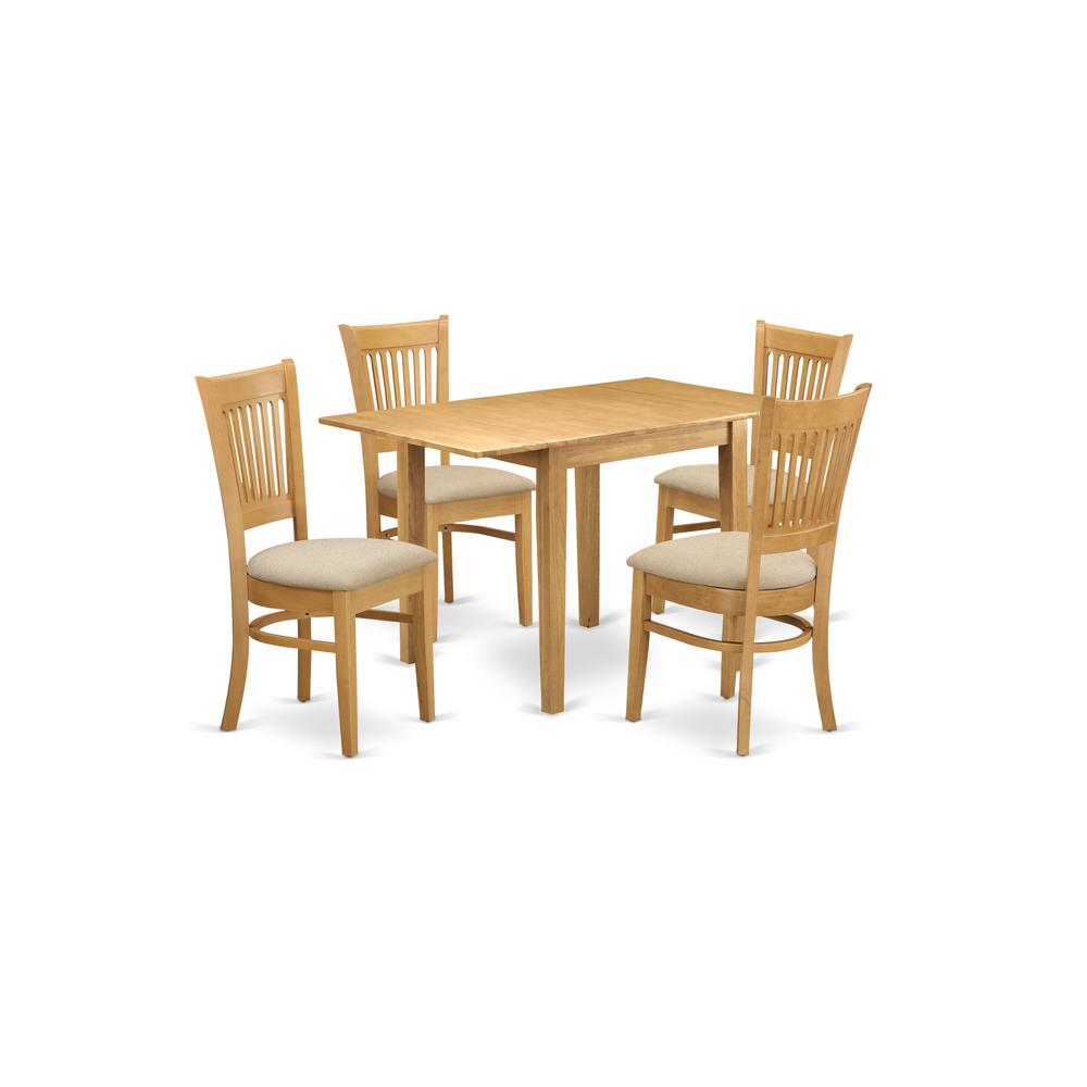 Dining Room Set Oak, NDVA5-OAK-C. Picture 1