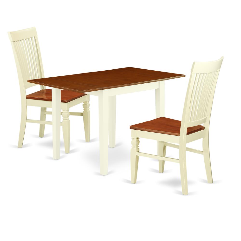 Dining Room Set Buttermilk & Cherry, NDWE3-WHI-W. Picture 1