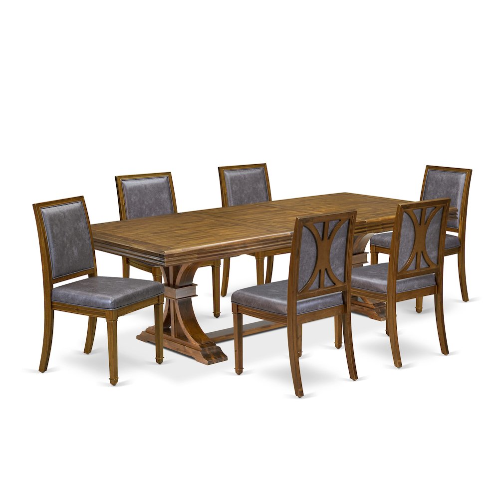 7 piece Mid Century Dining Table Set a Kitchen Table and 6 Dinner Chairs. Picture 1