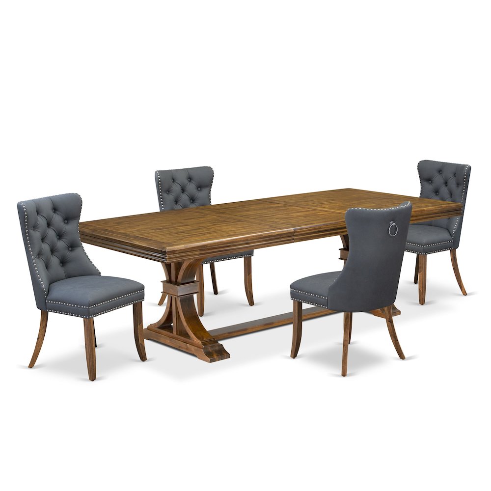 5 piece Kitchen Table Set consists of a Modern Table and 4 Dining room Chairs. Picture 1
