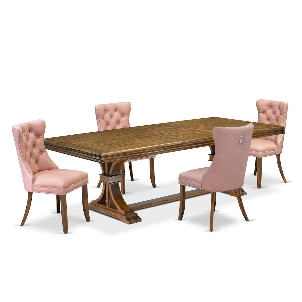 5 piece Kitchen Table Set of a Modern Dining Table and 4 Dinner Chairs. Picture 1