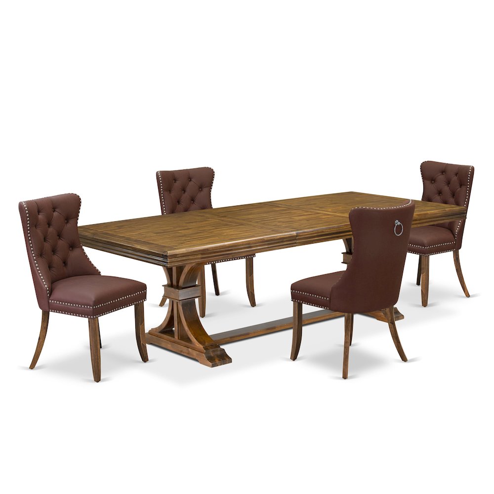 5 Pieces Dining Table Set Contains a Rectangle Table and 4 Chairs. Picture 1