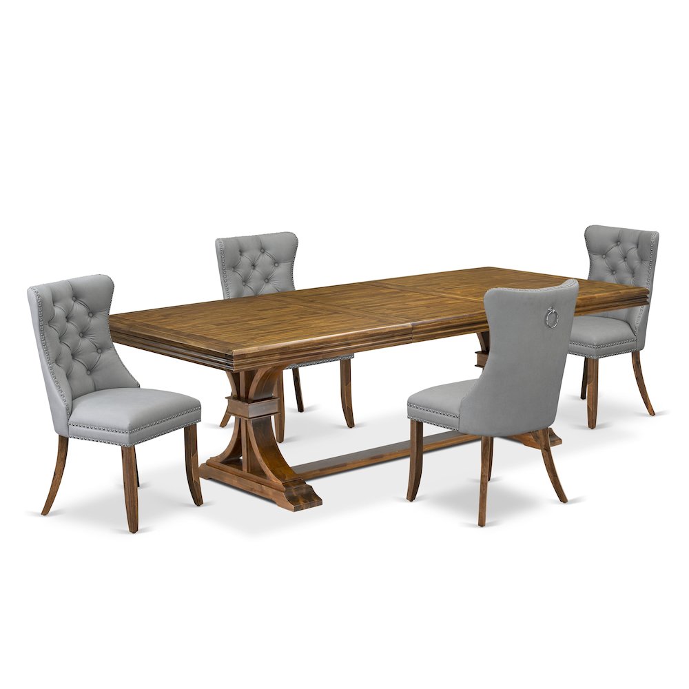 5 Pieces Modern Dining Set a Rectangle Kitchen Table and 4 Dining Chairs. Picture 1