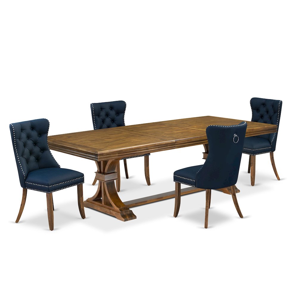 5 Pieces Modern Dining Set a Rectangle Kitchen Table and 4 Dining Chairs. Picture 1
