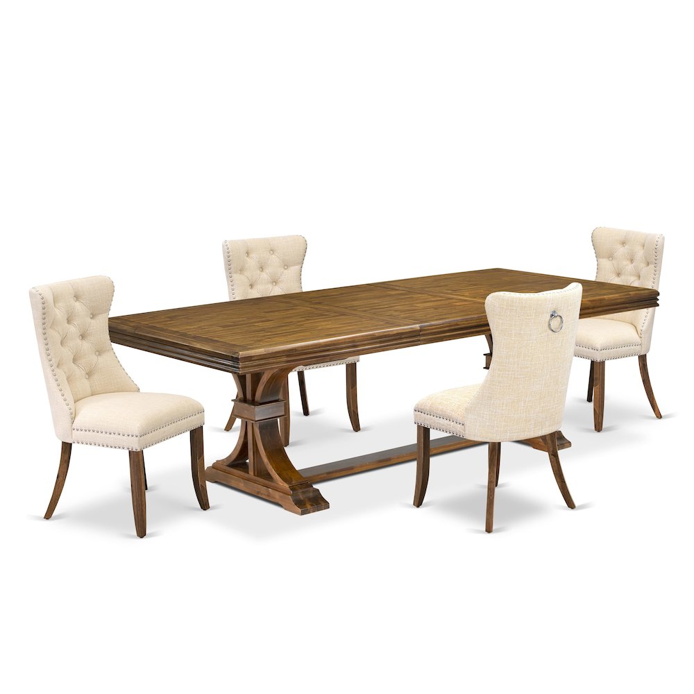 5 Pieces Modern Dining Set a Rectangle Kitchen Table and 4 Dining Chairs. Picture 1