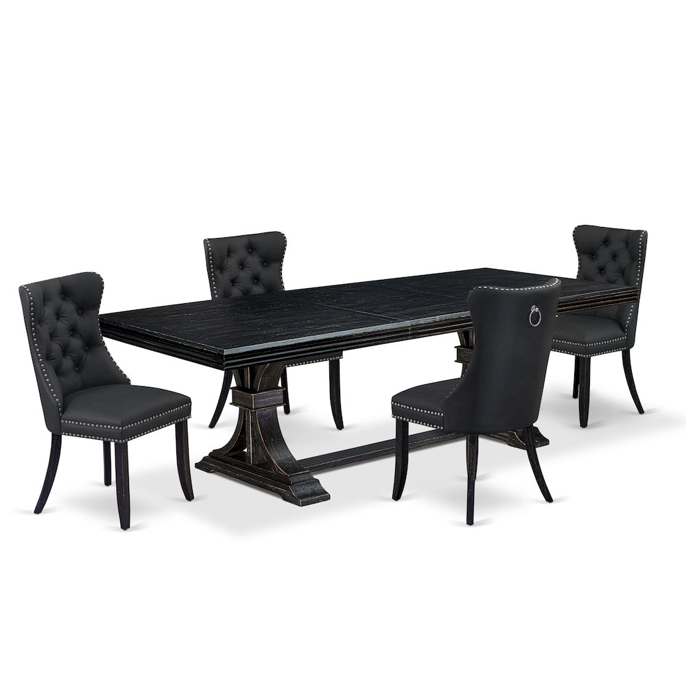 5 Pieces Modern Dining Set a Rectangle Kitchen Table and 4 Dining Chairs. Picture 1