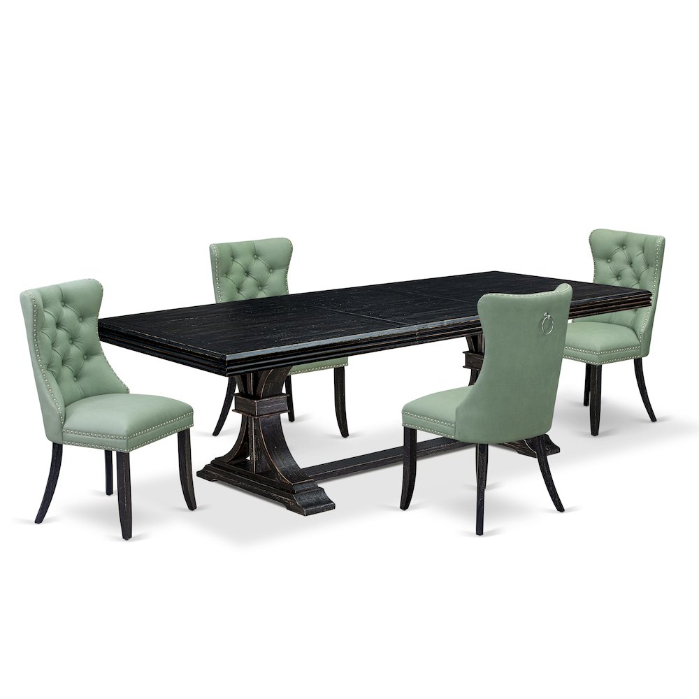 5 Pieces Modern Dining Set a Rectangle Kitchen Table and 4 Dining Chairs. Picture 1