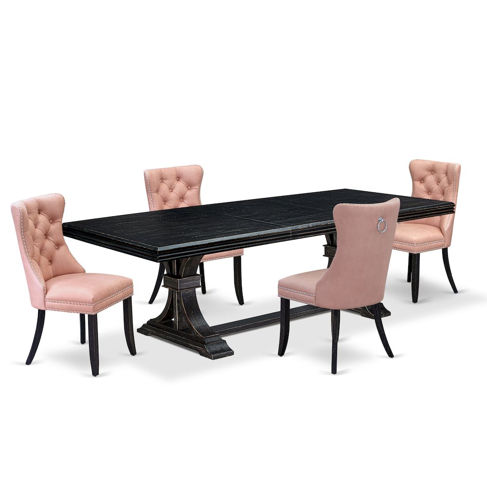 5 Pieces Modern Dining Set a Rectangle Kitchen Table and 4 Dining Chairs. Picture 1