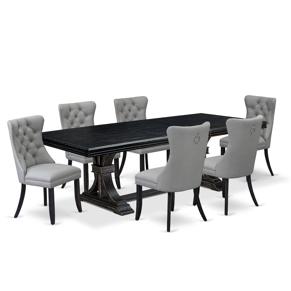 7 piece modern kitchen table set a kitchen table and 6 parson Chairs. Picture 1
