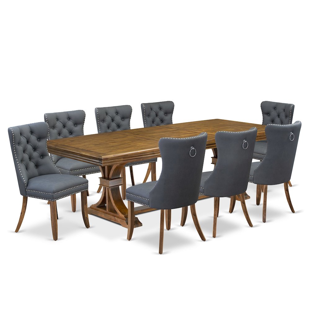 9 piece Dining Table Set includes a Kitchen Table and 8 Dining room Chairs. Picture 1
