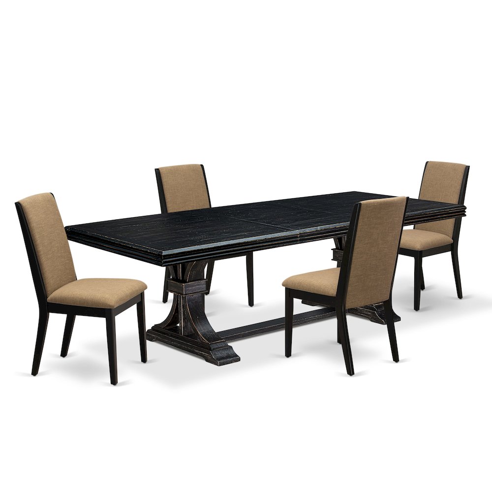 5 Pieces Dining table Set of a Rectangular Dining Table and 4 Kitchen Chairs. Picture 1