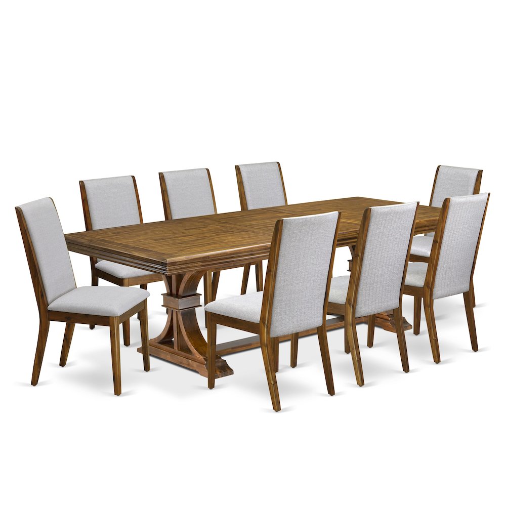 9 Pieces Dining table set a Rectangular Kitchen Table and 8 Dining Room Chairs. Picture 1