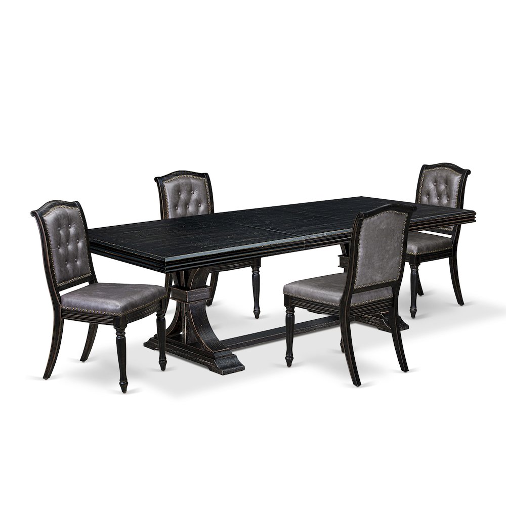 5 piece Modern Dining Set of a Dining Table and 4 Mid Century Chairs. Picture 1