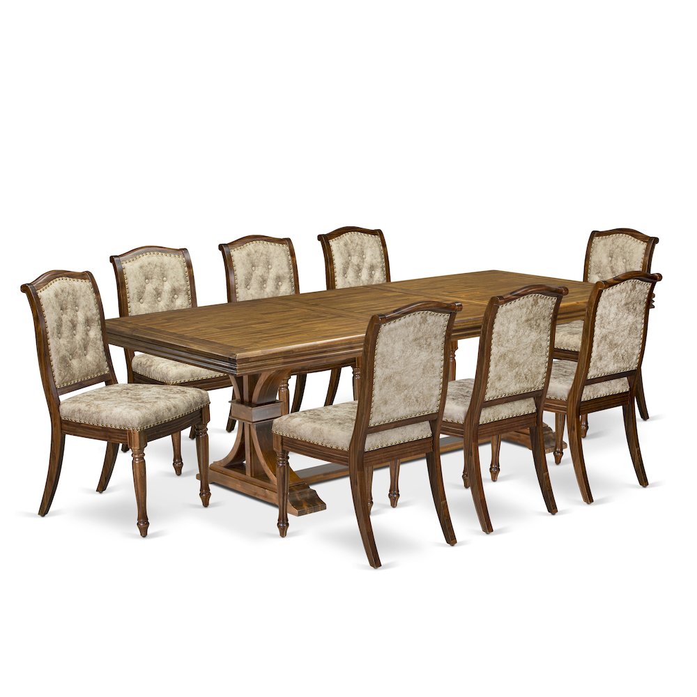 9 Pieces Dining set a Rectangular Dining Table and 8 Kitchen Chairs. Picture 1