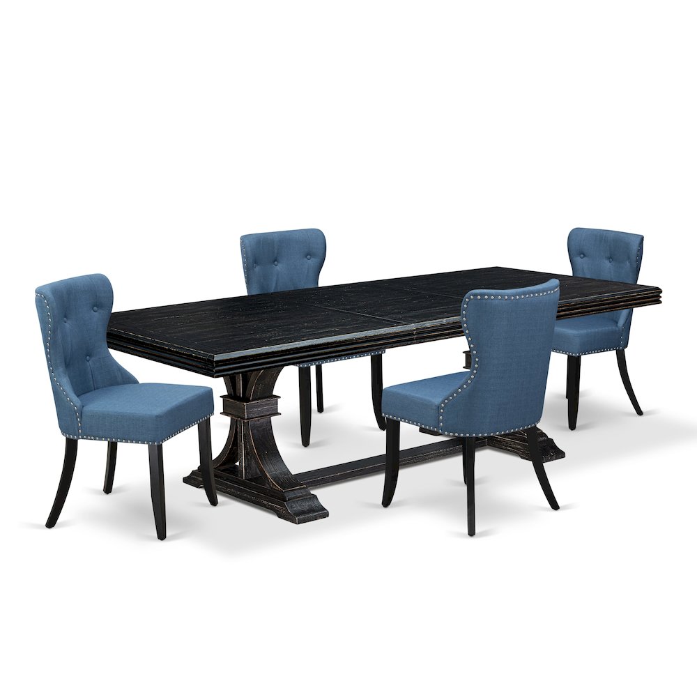 5 piece Mid Century Dining Set of a Kitchen Table and 4 Dinner Chairs. Picture 1