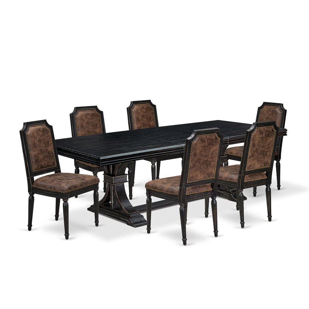 7 piece Modern Dining Table Set consists of a Dining Table and 6 Dinner Chairs. Picture 1