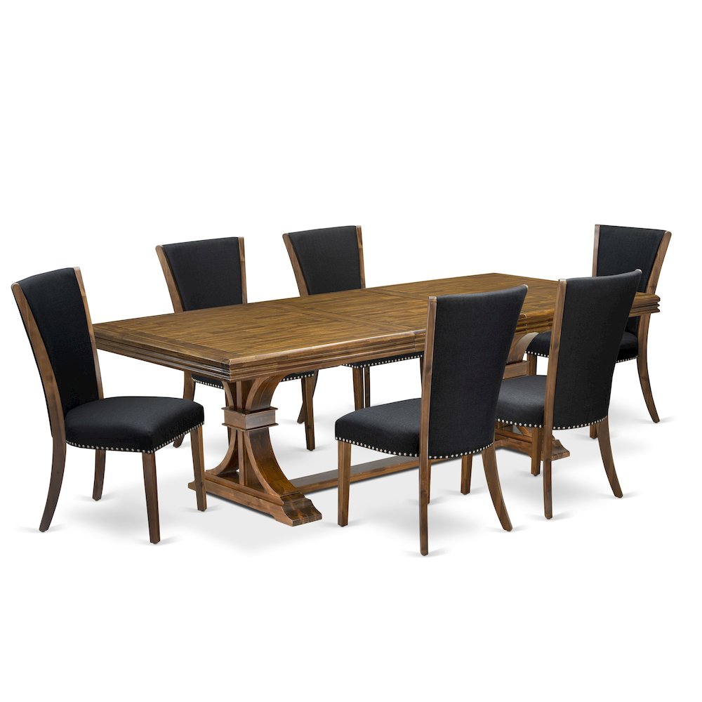 7 piece Mid Century Dining Table Set a Dining Table and 6 Dinner Chairs. Picture 1
