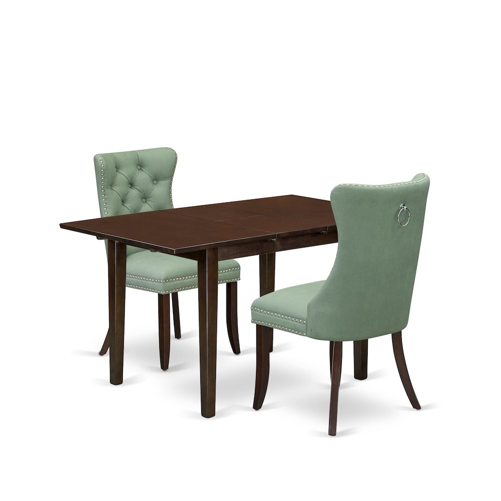 3 Piece Dining Set Consists of a Rectangle Kitchen Table with Butterfly Leaf. Picture 1