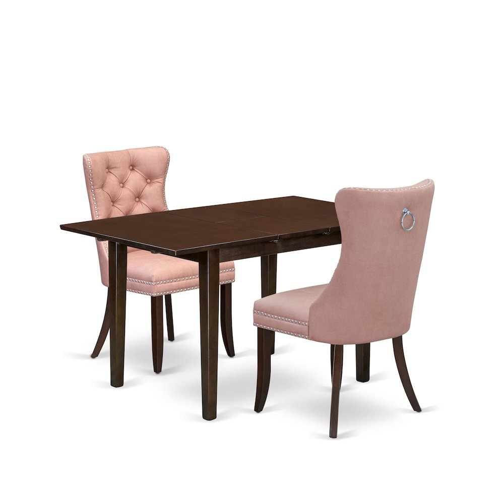3 Piece Dining Set Consists of a Rectangle Kitchen Table with Butterfly Leaf. Picture 1
