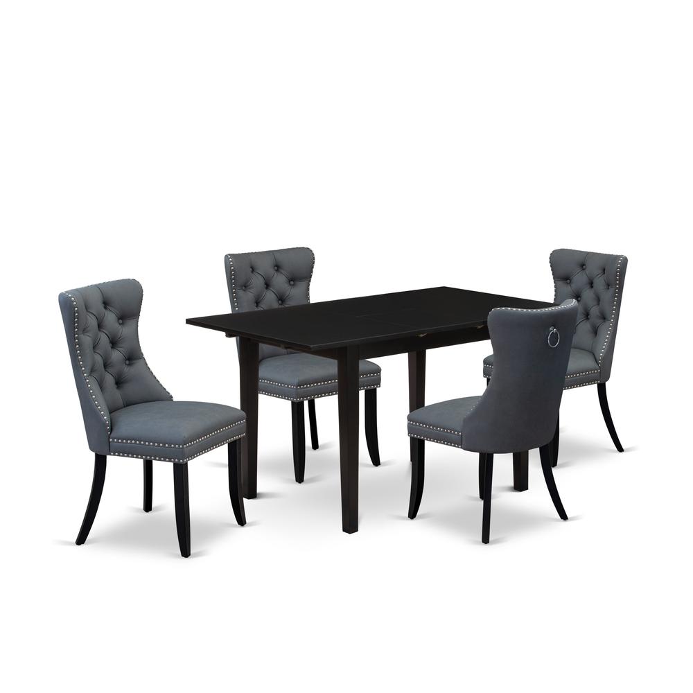 5 Piece Kitchen Set Consists of a Rectangle Dining Table with Butterfly Leaf. Picture 6