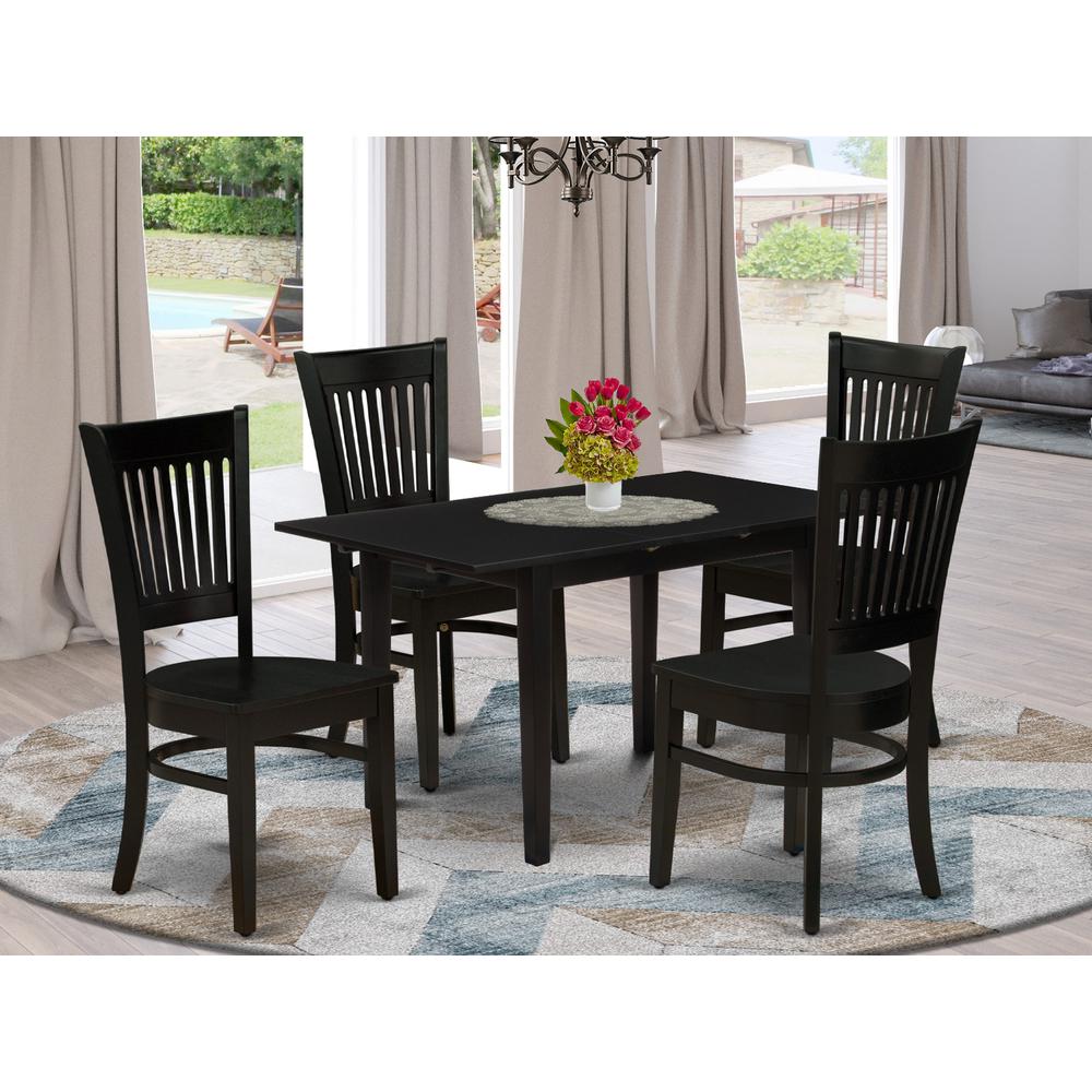 Dining Table- Dining Chairs, NFVA5-BLK-W. Picture 4