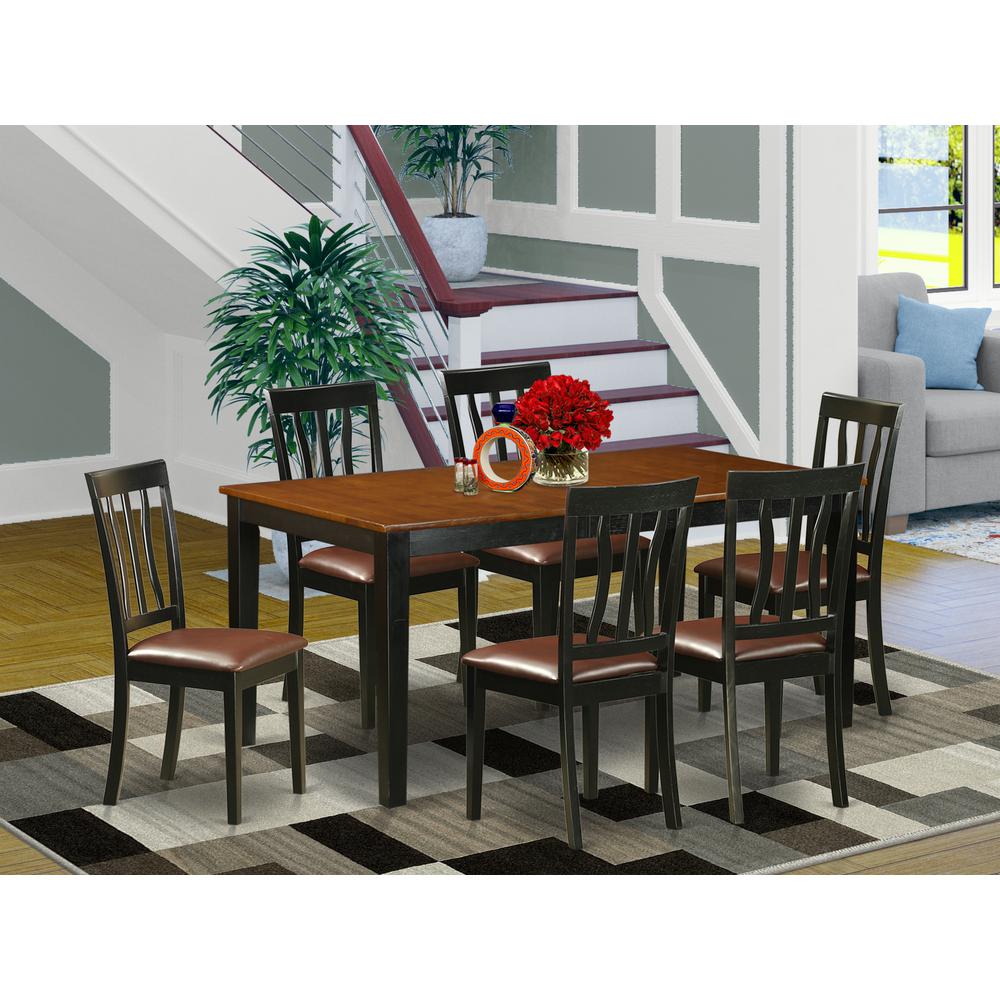 7  PC  Kitchen  Table  set-Dining  Table  and  6  Wooden  Dining  Chairs. Picture 4
