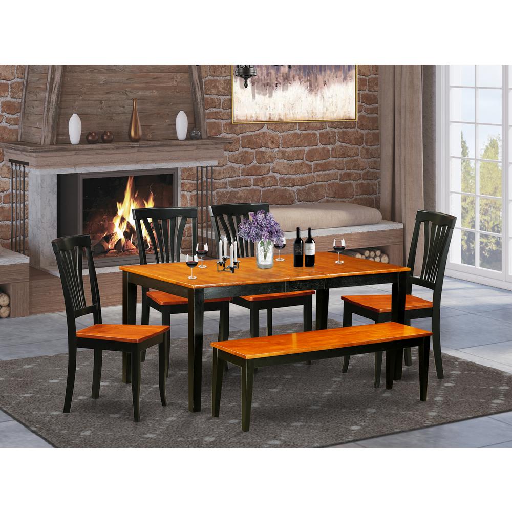 6  PC  Kitchen  Table  set-Dining  Table  and  4  Wood  Dining  Chairs  plus  a  bench. Picture 6