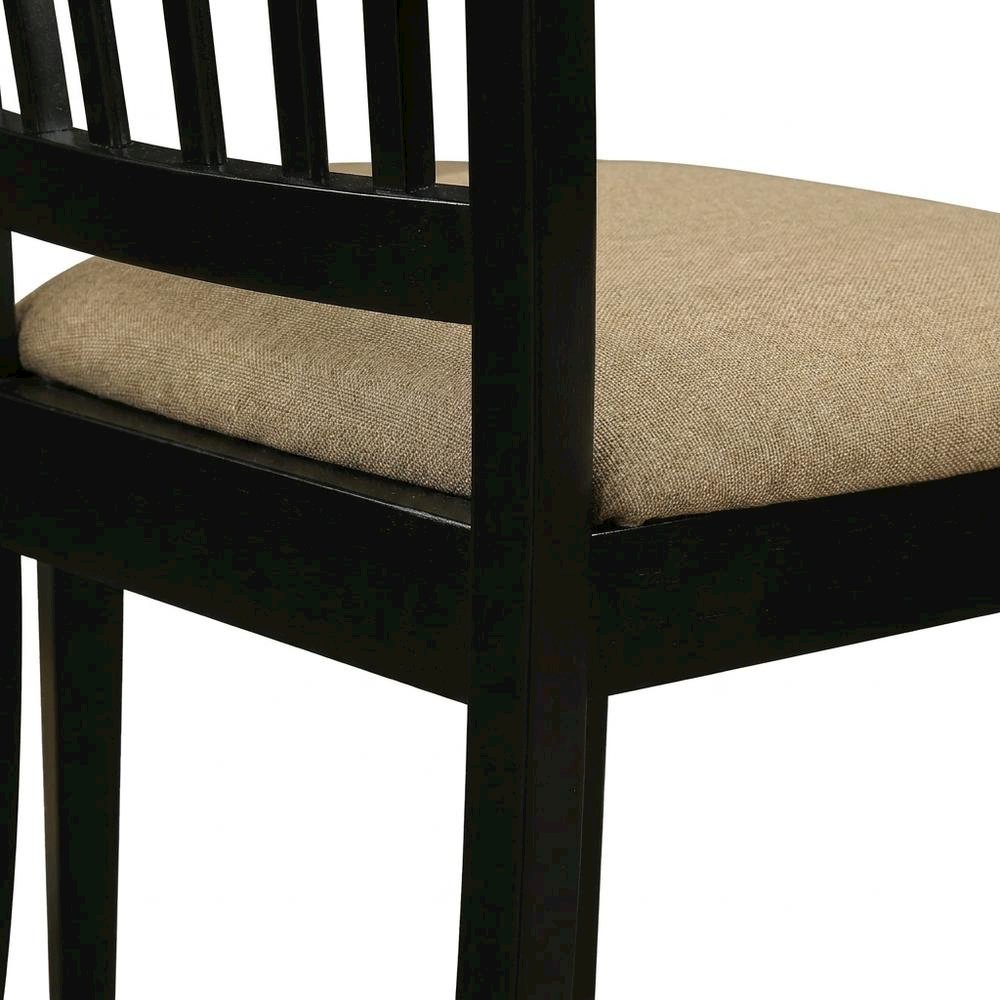 Linen Upholstered Solid Wood Dining Chair with Padded Seat for Dining Room, Set of 2. Picture 8
