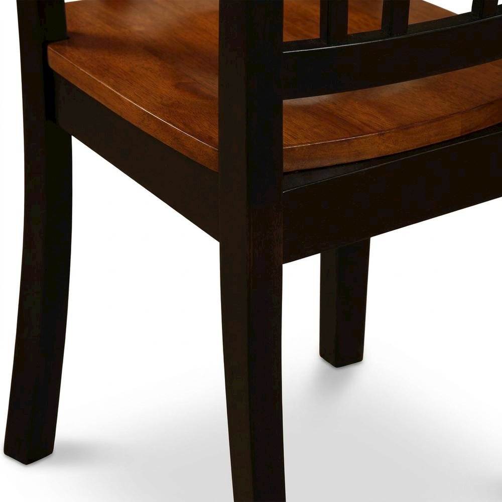 Solid Wood Dining Chairs, Traditional High-Back Wooden Kitchen Chair Set, Black, Set of 2. Picture 8