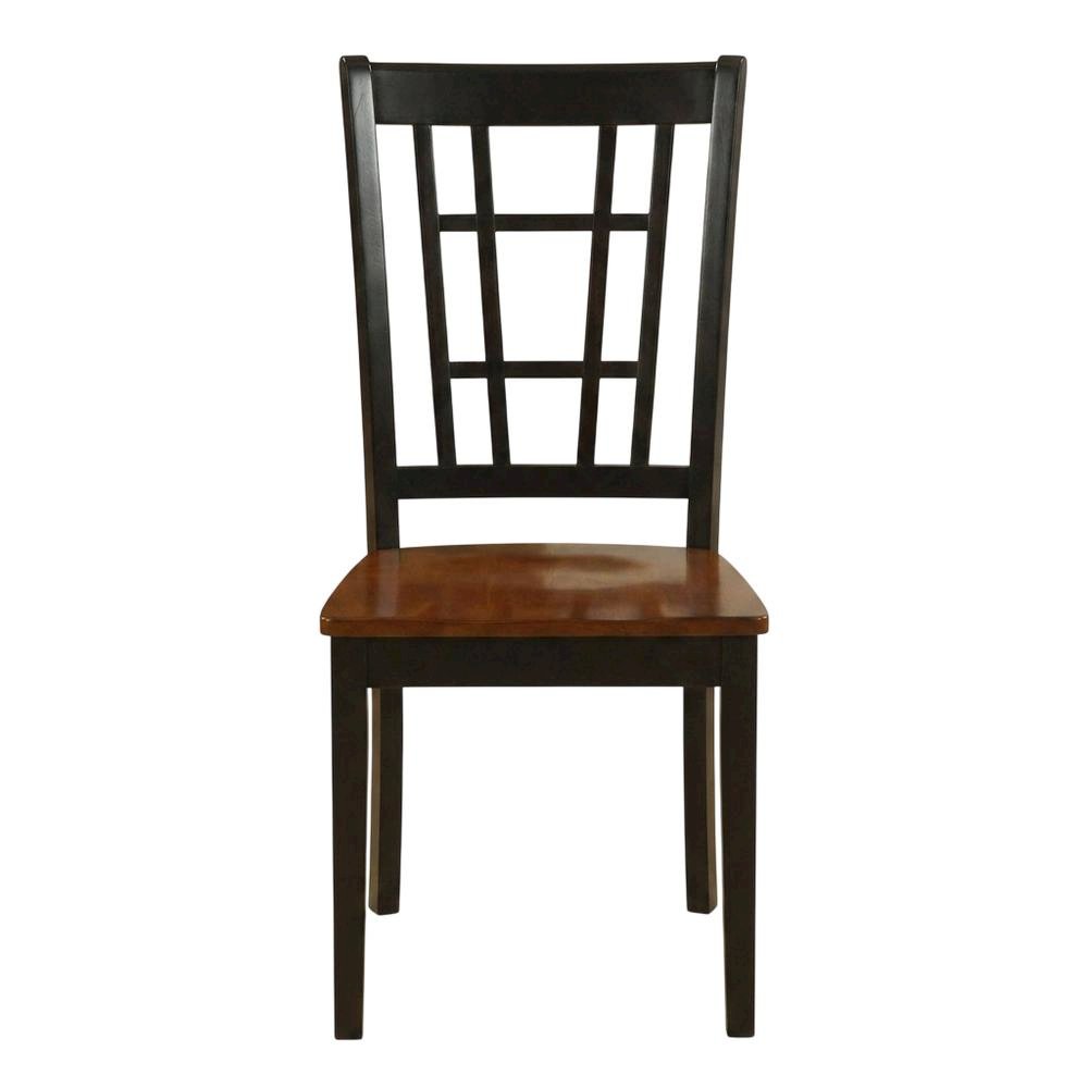 Solid Wood Dining Chairs, Traditional High-Back Wooden Kitchen Chair Set, Black, Set of 2. Picture 2