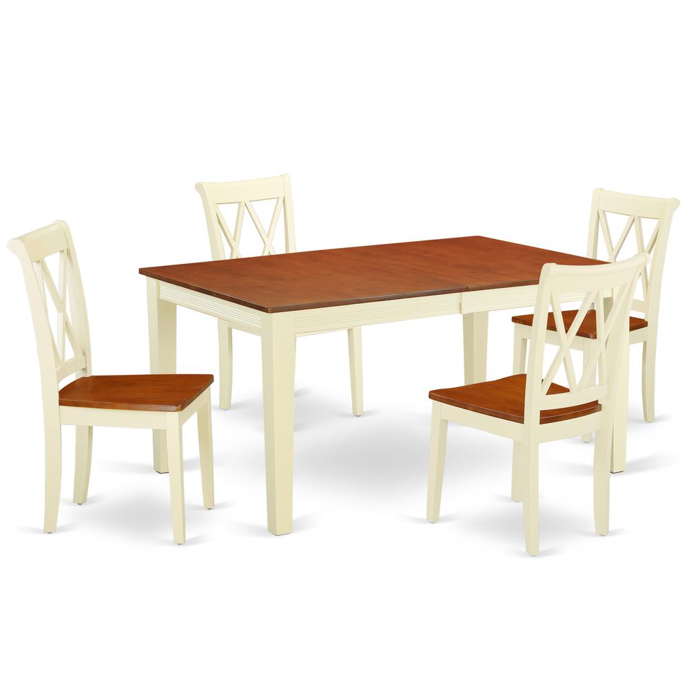 Dining Room Set Buttermilk & Cherry, NICL5-BMK-W. Picture 1