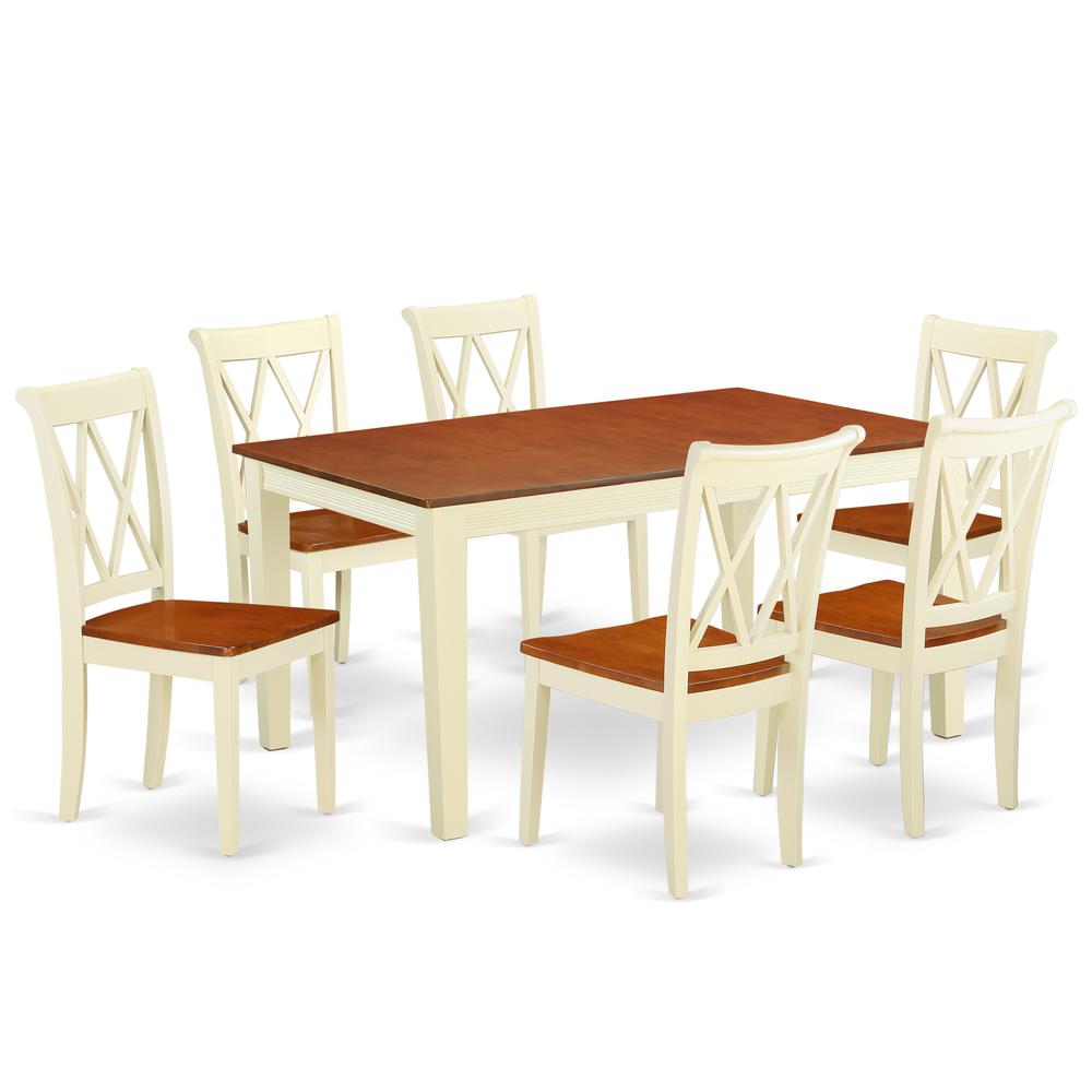 Dining Room Set Buttermilk & Cherry, NICL7-BMK-W. Picture 1
