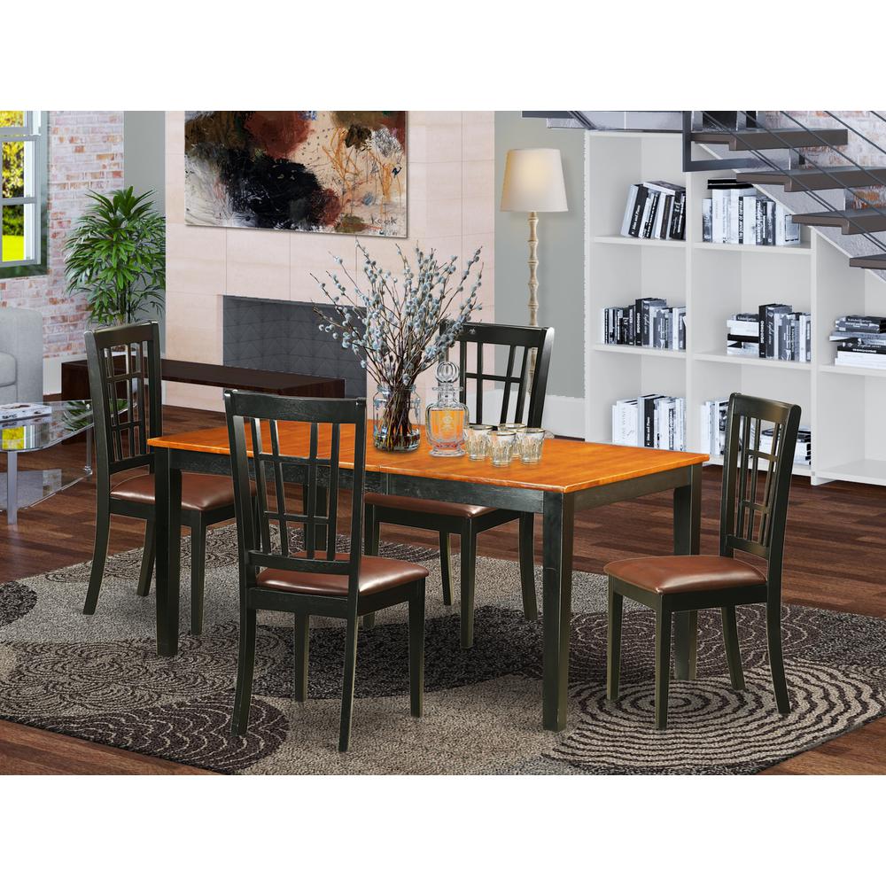 5  Pc  Dining  room  set  for  4-Table  with  Leaf  and  4  Kitchen  Dining  Chairs. Picture 4