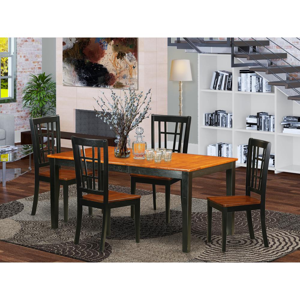 5  Pc  Dining  room  set-Table  with  Leaf  Plus  4  Chairs  for  Dining  room. Picture 4