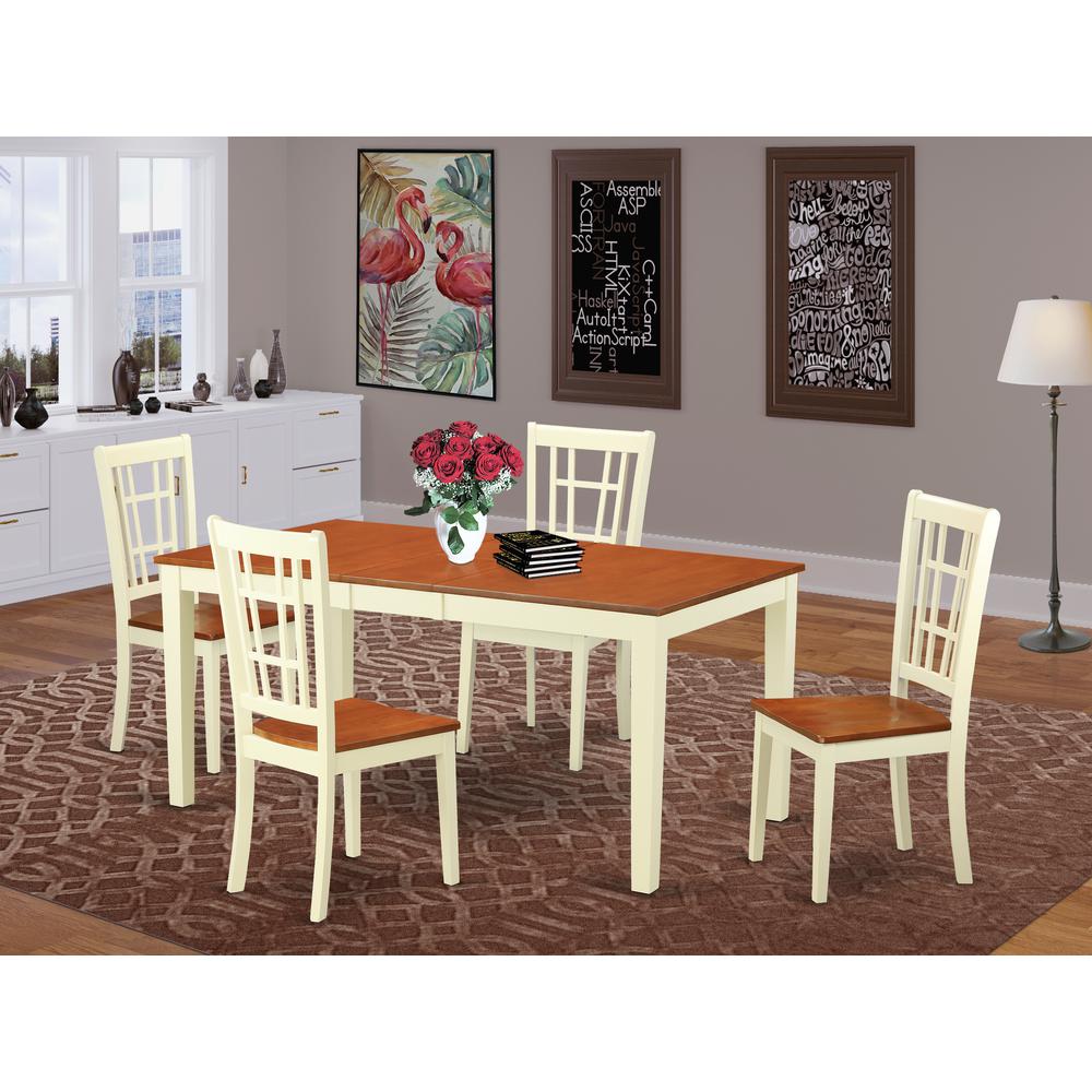 5  Pc  Dining  room  set-Table  with  Leaf  4  Chairs  for  Dining  room. Picture 4
